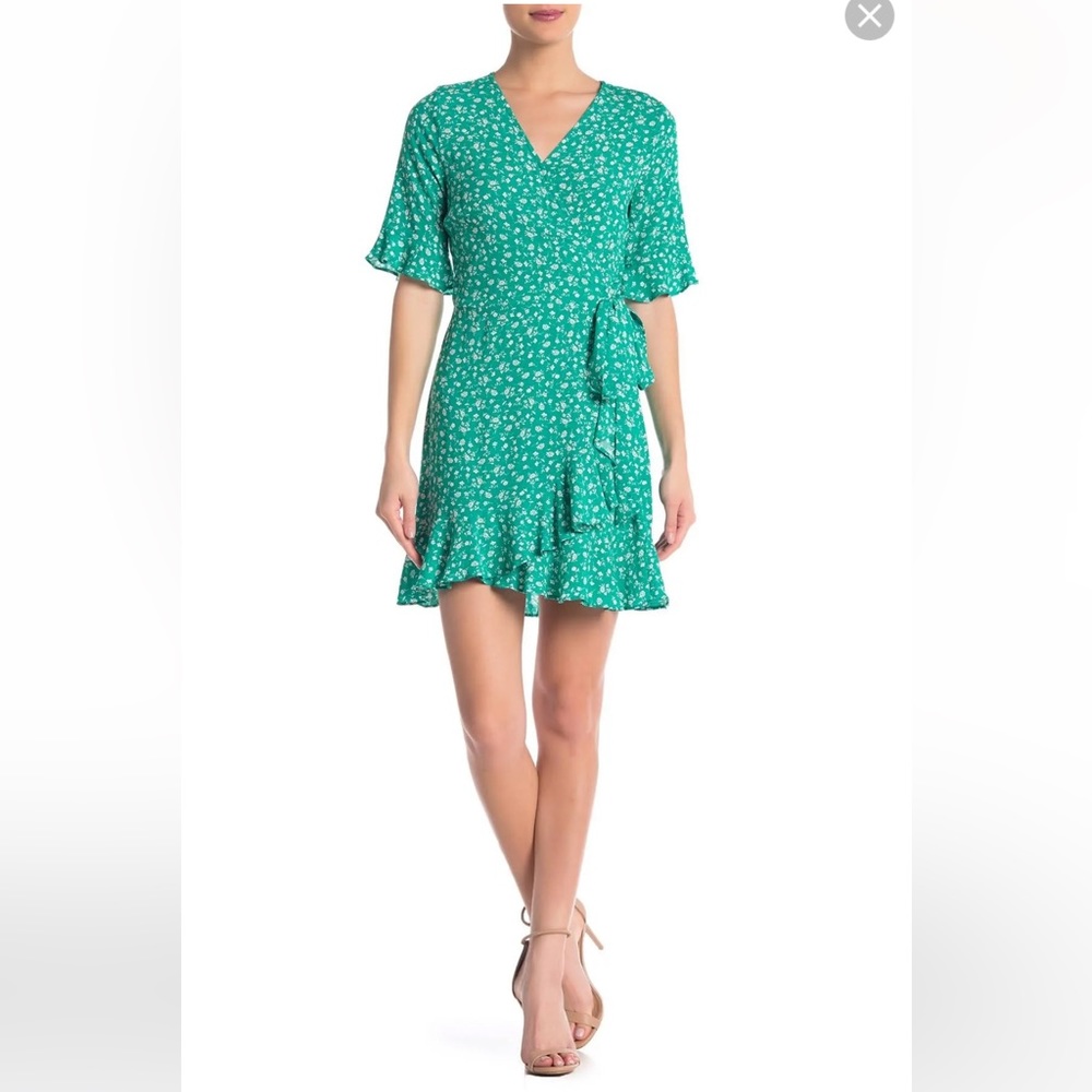 Elodie Green Floral Dress Size Large